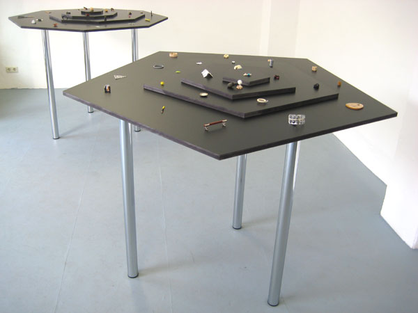 Objects on four pentagonal levels